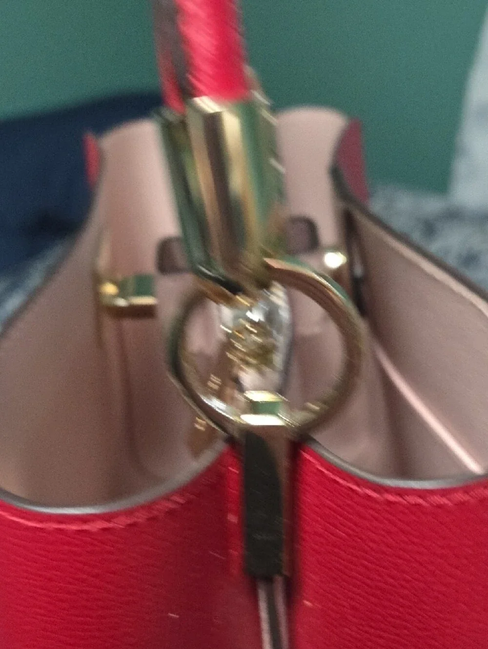 kate spade Red Structured Top-Handle Satchel with Gold Hardware